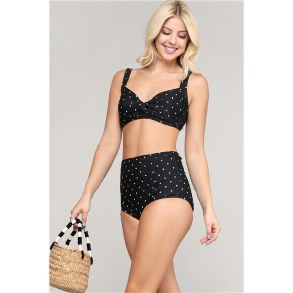 NWT Marina West Swim Take A Dip Twisted High-Rise Bikini Set, Removable Pads - Picture 3 of 6